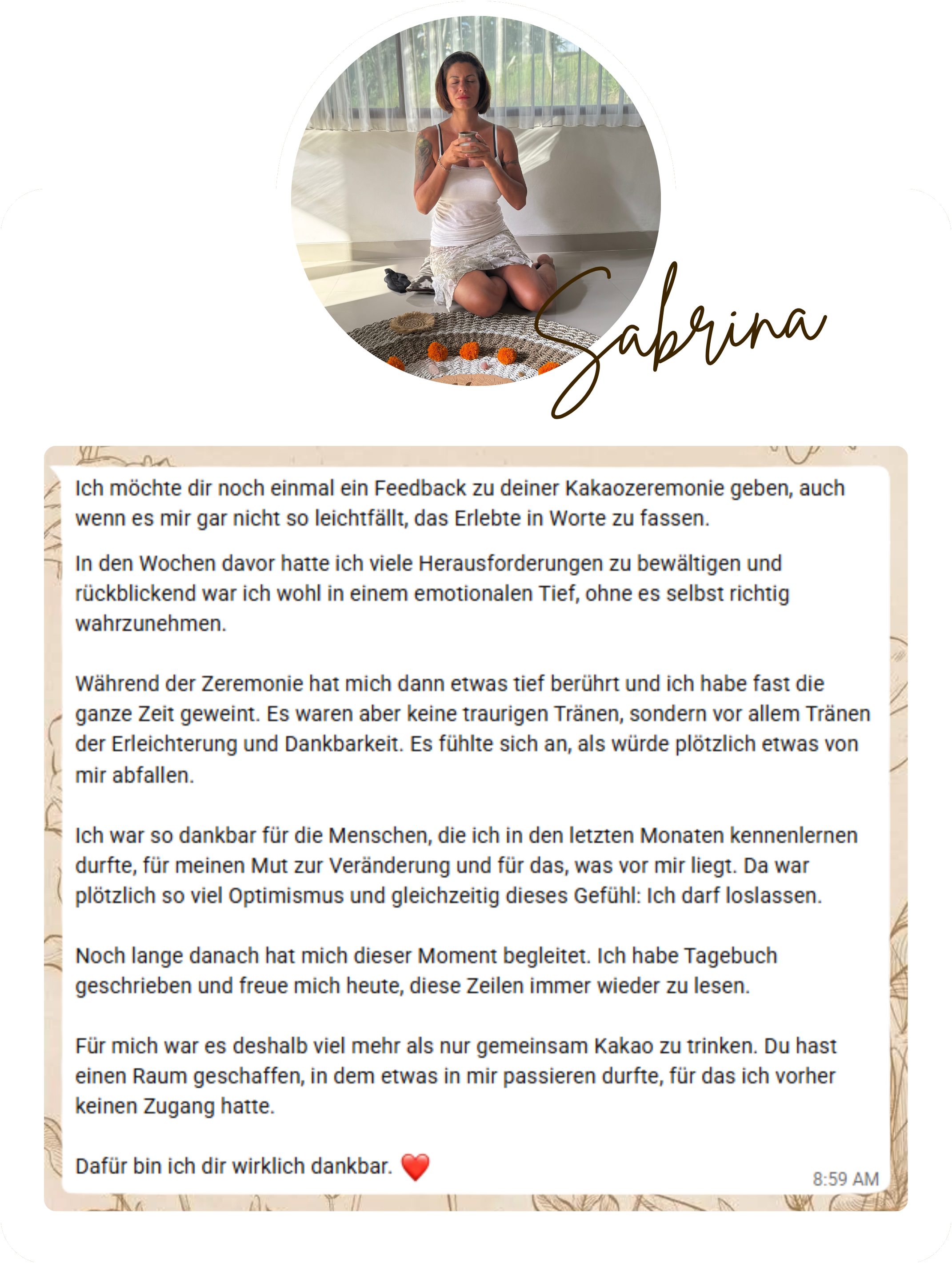 Feedback von Sabrina