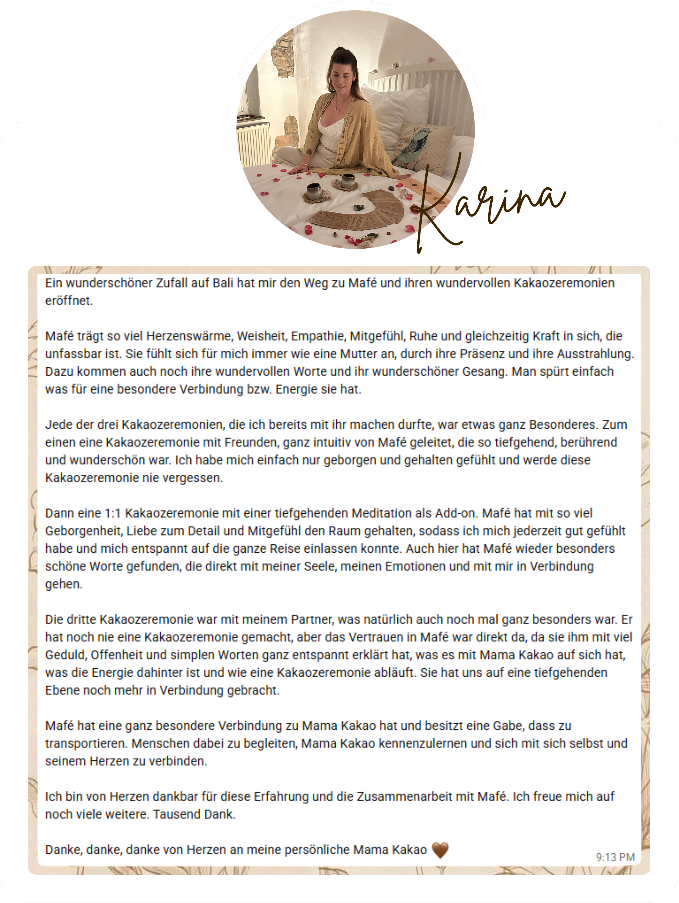 Feedback von Karina